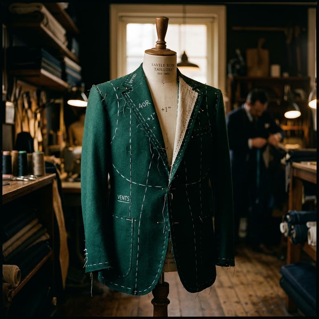 Tailor working on suit